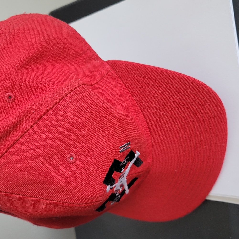 Jump Red Hat with Curved Brim and Ventilation